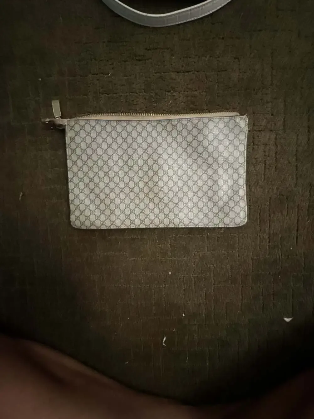 Gucci GG Supreme Ophidia Web Stripe Medium Pouch Clutch